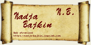 Nadja Bajkin vizit kartica